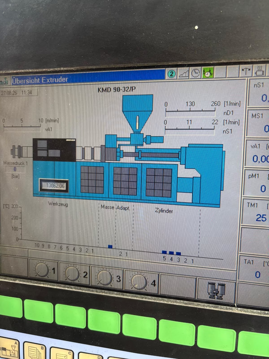 Krauss Maffei KMD90-32 P Extruder Kunststoff Doppelschnecke