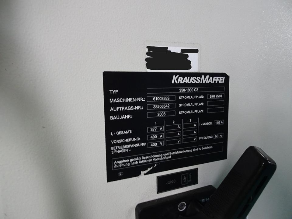 Krauss Maffei KM350 1900-C2 Spritzgießmaschine Injection Molding