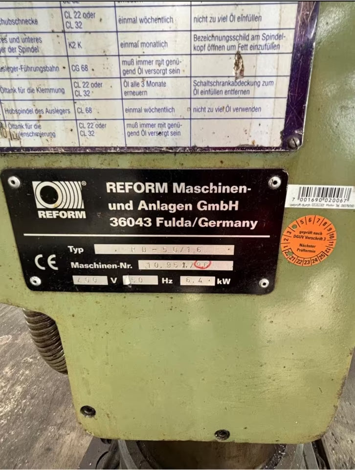 Radialbohrmaschine Reform RB50x16 Säulenbohrmaschine Metall