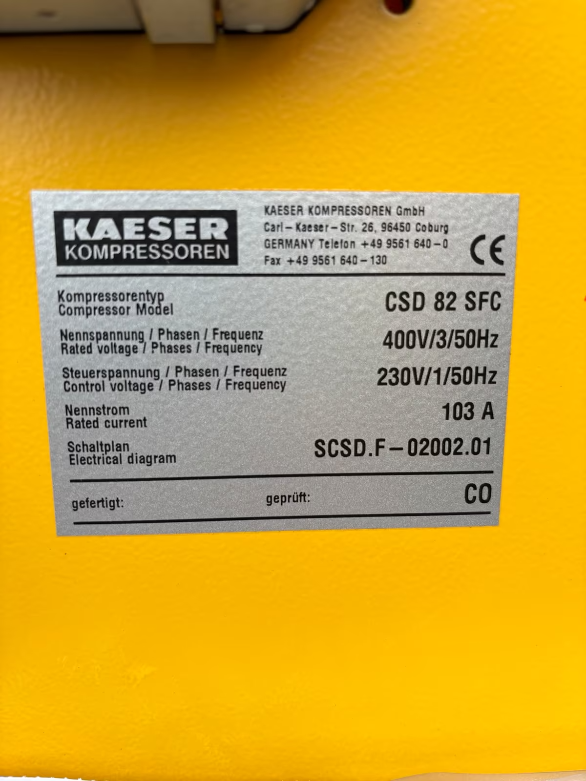 Kaeser CSD82 Schraubenkompressor Druckluftkompressor Sigma