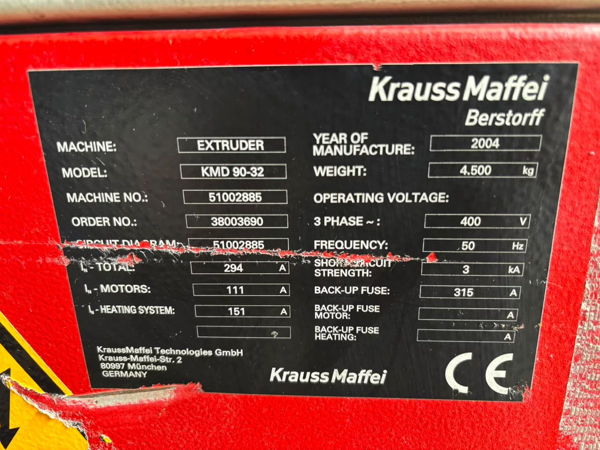 Krauss Maffei KMD90-32 P Extruder Kunststoff Doppelschnecke