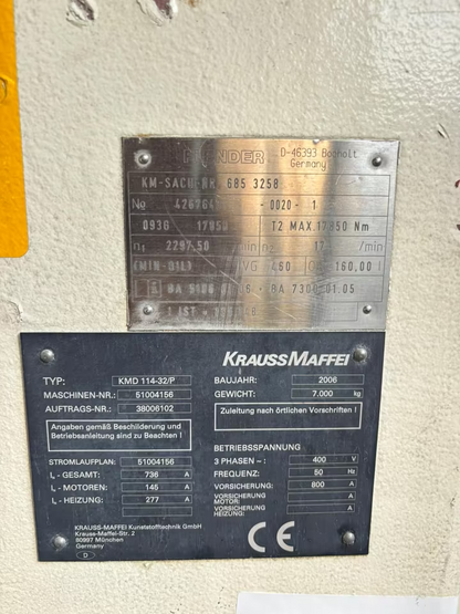 Krauss Maffei KMD 114-32 Extruder Doppelschneckenextruder